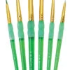 Royal & Langnickel Big Kids Choice Deluxe Round Synthetic Paint Brush Set, Assorted Size, Green, Set Of 6 -Art Supplies 401163 ecommfullsize