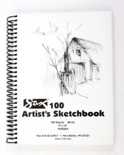 Sax 100 Artist's Sketchbook, 80 Lb, 9 X 12 Inches, White