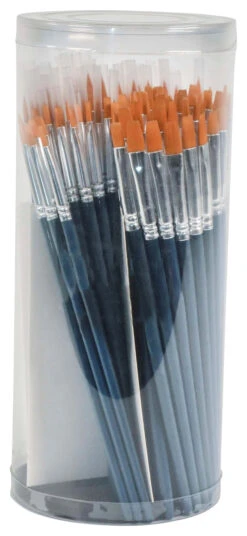 Sax True Flow Golden Synthetic Taklon Paint Brushes, Assorted Sizes, Set Of 108
