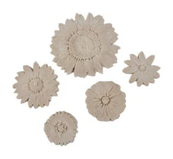 Sax Flower Prints, Assorted Sizes, Tan, Set Of 5