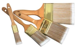 FM Brush Nylon Fiber Lacquered Wood Handle Utility Brush Set, Assorted Size, Set Of 4