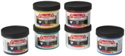 Speedball Non-Toxic Non-Flammable Water Soluble Screen Printing Ink Set For Fabric, 4 Oz Jar, Assorted Color, Set Of 6