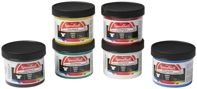 Speedball Non-Toxic Non-Flammable Water Soluble Screen Printing Ink Set For Fabric, 4 Oz Jar, Assorted Color, Set Of 6 3 Speedball Non-Toxic Non-Flammable Water Soluble Screen Printing Ink Set For Fabric, 4 Oz Jar, Assorted Color, Set Of 6