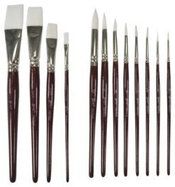 Sax Optimum White Synthetic Taklon Paint Brushes, Assorted Sizes, Set Of 72 -Art Supplies 404655 C ecommfullsize