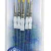Royal & Langnickel Soft Grip Round Golden Taklon Fiber Paint Brush Set, Assorted Size, Set Of 5