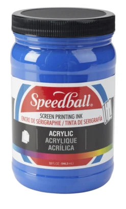 Speedball Permanent Acrylic Screen Printing Ink, Non-Toxic Non-Flammable, Ultra Blue, 1 Quart
