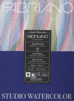 Fabriano Studio Watercolor Cold Press Pad, 9 X 12 Inches, 140 Lb, 12 Sheets