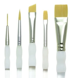 Royal & Langnickel Soft Grip Beginner Golden Taklon Fiber Paint Brush Set, Assorted Size, Set Of 5 -Art Supplies 408546 A ecommfullsize