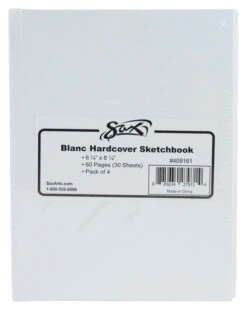 Sax Blanc Books Hardcover Sketchbook, 6-1/4 X 8-1/4 Inches, 60 Sheets Each, Pack Of 4
