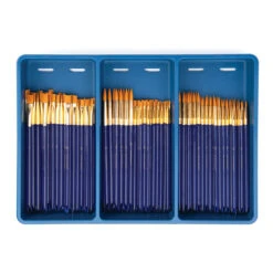Royal & Langnickel Gold Taklon Paint Brush Super Value Pack, Assorted Sizes, Set Of 120