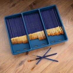 Royal & Langnickel Gold Taklon Paint Brush Super Value Pack, Assorted Sizes, Set Of 120 -Art Supplies 409324 ecommfullsize