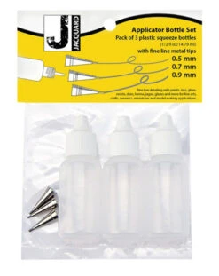 Jacquard Plastic Dispenser Bottle Set With Steel Tips, Clear, Set Of 3 -Art Supplies 409693 B ecommfullsize