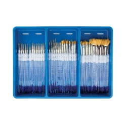 Royal & Langnickel Soft Grip Golden Taklon Brush Specialty Classroom Pack, Assorted, Set Of 72