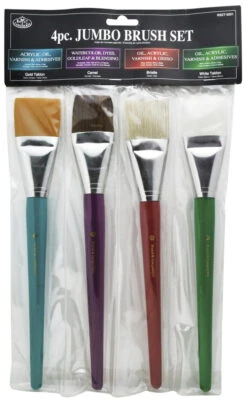 Royal & Langnickel Jumbo Assorted Trim Paint Brush Set, Assorted Color, Set Of 4