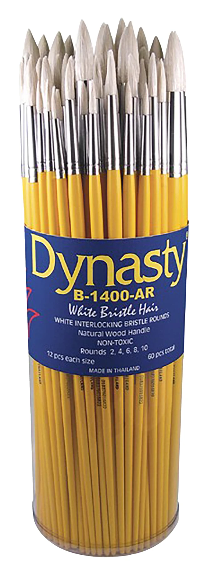 Dynasty B-1400-AR Long Wood Handle Brush Set, Assorted Sizes, Natural, Set Of 60 3 Dynasty B-1400-AR Long Wood Handle Brush Set, Assorted Sizes, Natural, Set Of 60