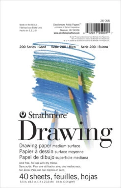 Strathmore 200 Series Drawing Pad, 5-1/2 X 8-1/2 Inches, 64 Lb, 40 Sheets