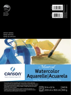 Montval Acid-Free Cold Press Watercolor Paper, 140 Lb, 9 X 12 Inch, Natural White