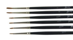 Sax Red Synthetic Detail Spotter Paint Brushes, Assorted Sizes, Black, Set Of 6 -Art Supplies 411572 B ecommfullsize