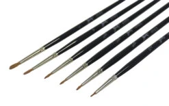 Sax Red Synthetic Detail Spotter Paint Brushes, Assorted Sizes, Black, Set Of 6 -Art Supplies 411572 C ecommfullsize