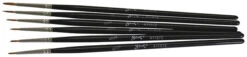 Sax Red Synthetic Detail Spotter Paint Brushes, Assorted Sizes, Black, Set Of 6