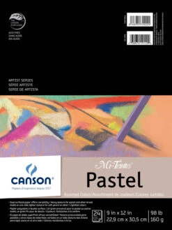 Canson Mi-Teintes Drawing Pad, 9 X 12 Inches, 98 Lb, Assorted Colors, 24 Sheets