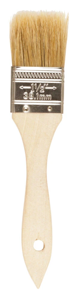 Jack Richeson Flat Natural White Bristle Wood Handle Paint Brush, 1-1/2 In