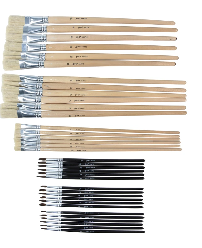 Sax Elementary School Trim Paint Brushes, Assorted Sizes, Pack Of 36 3 Sax Elementary School Trim Paint Brushes, Assorted Sizes, Pack Of 36