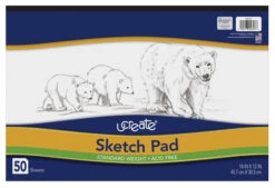 Ucreate Lightweight Sketch Pad, 12 X 18 Inches, White, 50 Sheets