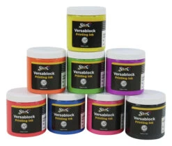 Sax Versablock Fluorescent Block Printing Inks, 8 Ounces, Set Of 8