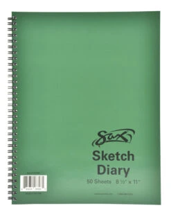 Sax Sulphite Spiral Binding Artists Sketch Diary, 50 Lbs, 8-1/2 X 11 Inches, 50 Sheets, White