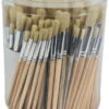 Sax Round White Bristle Short Handle Brushes, Assorted Sizes, Natural, Pack Of 144 -Art Supplies 461018 ecommfullsize