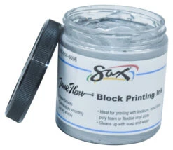 Sax True Flow Water Soluble Block Printing Ink, 8 Ounces, Silver -Art Supplies 461942 B ecommfullsize