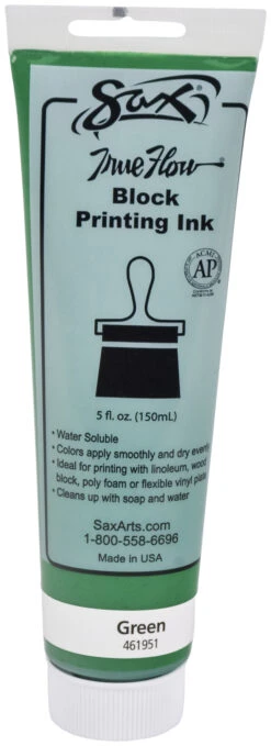 Sax True Flow Water Soluble Block Printing Ink, 5 Ounce Tube, Green