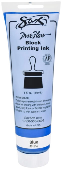 Sax True Flow Water Soluble Block Printing Ink, 5 Ounce Tube, Primary Blue