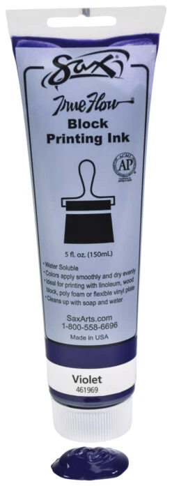 Sax True Flow Water Soluble Block Printing Ink, 5 Ounce Tube, Violet -Art Supplies 461969 C ecommfullsize