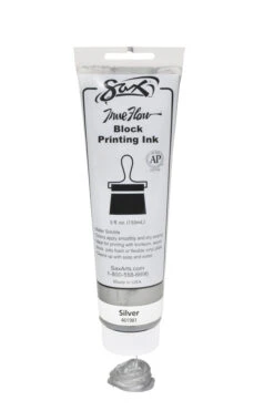 Sax True Flow Water Soluble Block Printing Ink, 5 Ounce Tube, Silver -Art Supplies 461981 C ecommfullsize