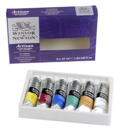 Winsor & Newton Artisan Water-Mixable Oil Colors, Assorted Colors, Set Of 6