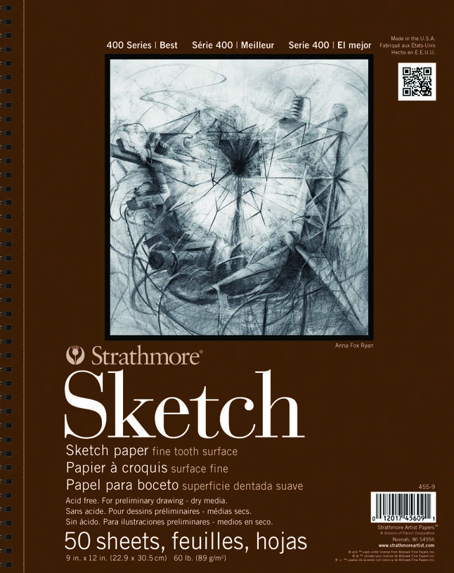 Strathmore 400 Series Sketch Pad, 9 X 12 Inches, 60 Lb, 50 Sheets 3 Strathmore 400 Series Sketch Pad, 9 X 12 Inches, 60 Lb, 50 Sheets